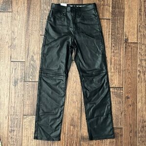 Gap Teen Black Waxed Denim Faux Leather Pants